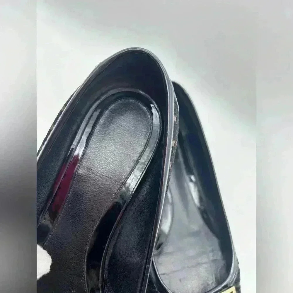 Fendi Italy Black Velour Slip-On Ballet Womens Flats 38 Look At Photos - Picture 3 of 15